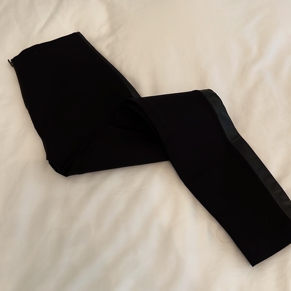 NWT J.Crew legging/pant with real leather tuxedo trim - Picture 4 of 9